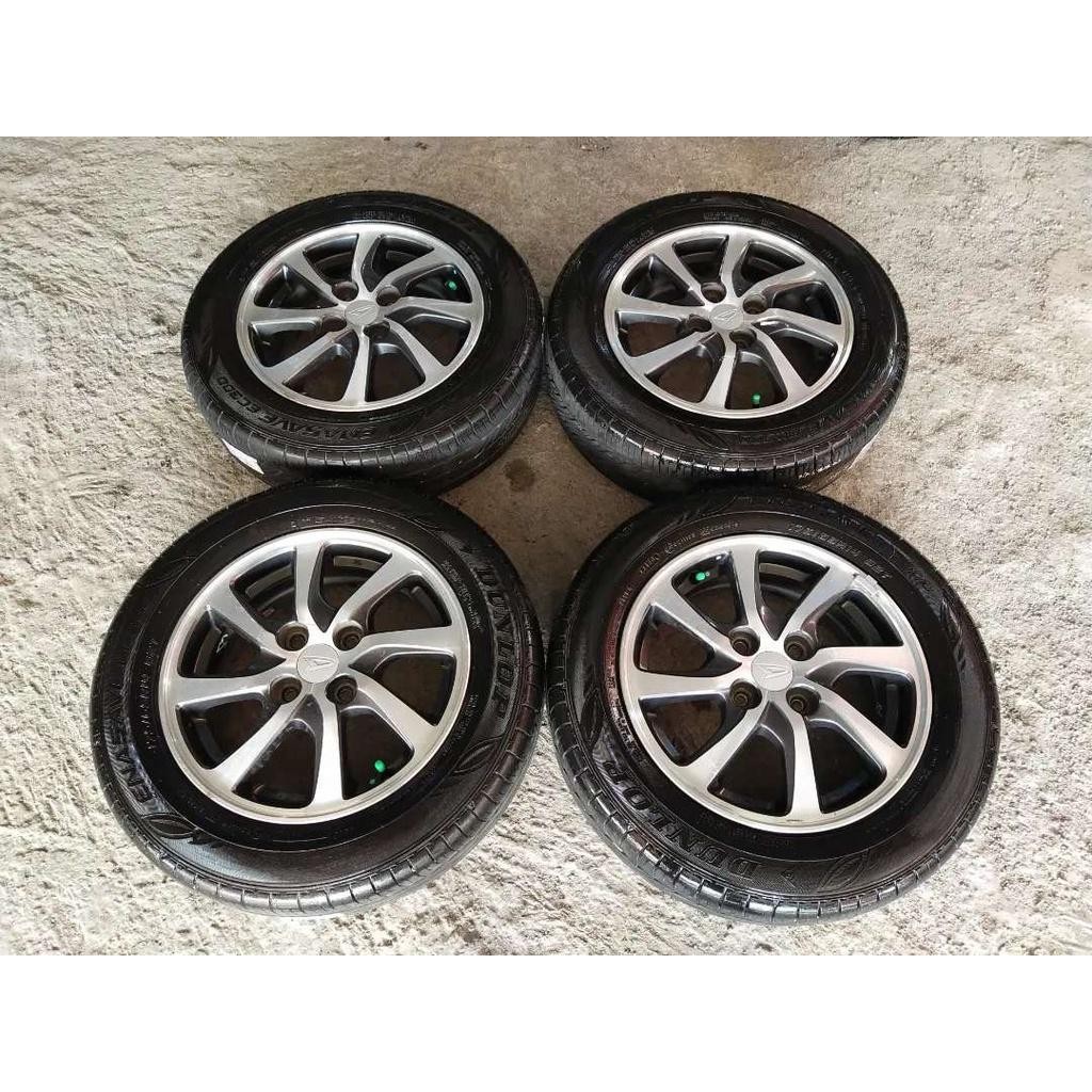 Velg Mobil Racing Bekas Oem Sigra Ring 14 Pcd 4X100 + Ban 175 65 R14