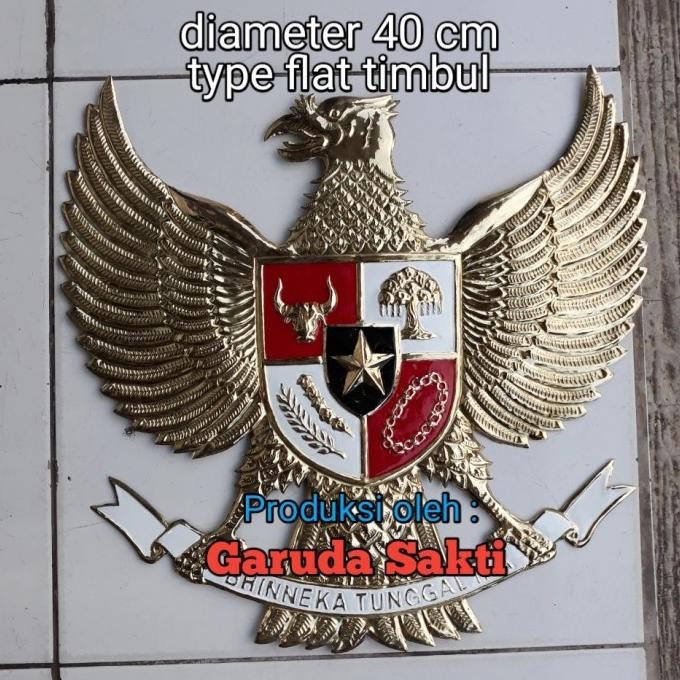 Lambang Garuda Kuningan Rata Timbul 40 Cm