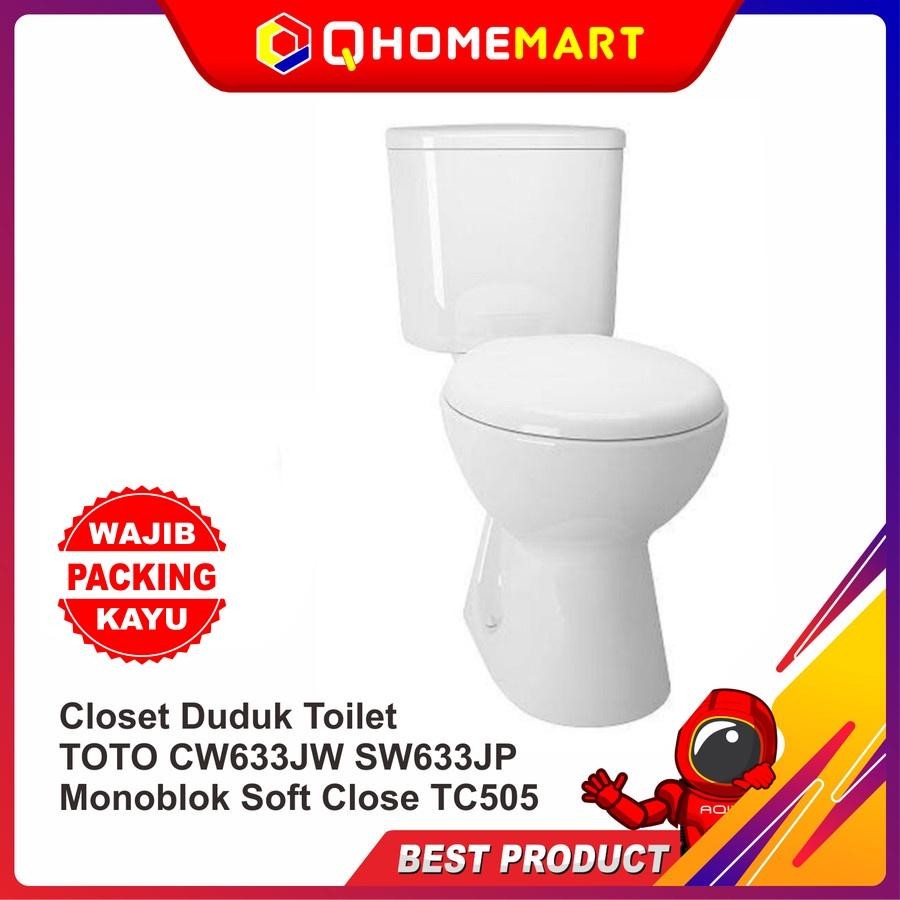 Closet Duduk / Toilet Duduk Toto Cw633Jw Sw633Jp Monoblok Soft Close Tc505
