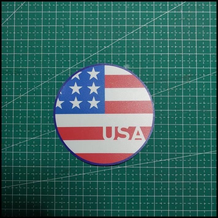 

DISKON STICKER FLAG BENDERA USA AMERIKA ROUNDED !!!!