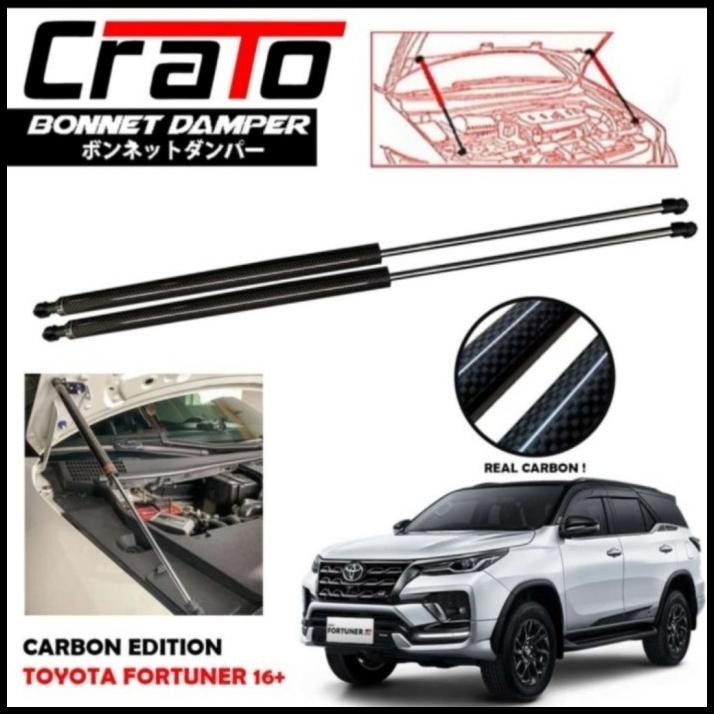 TERMURAH CRATO SHOCK KAP MESIN ENGINE HOOD DAMPER CARBON TOYOTA FORTUNER VRZ 