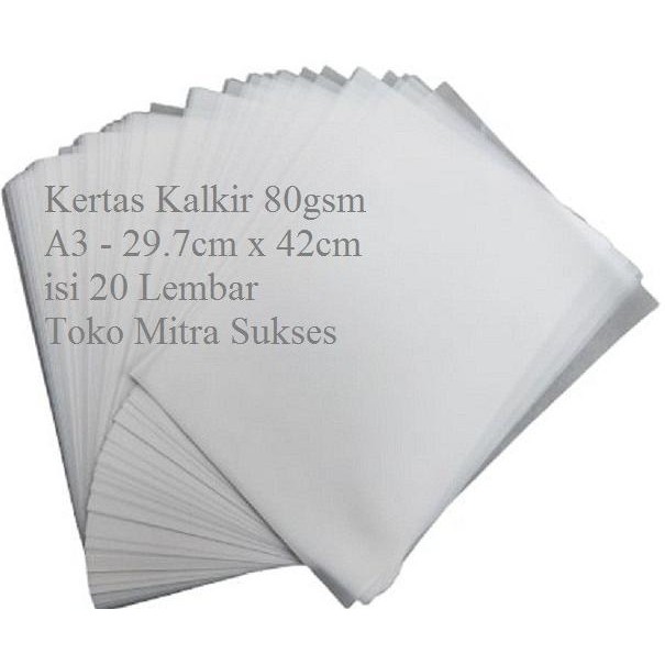

sale! kertas kalkir a3 80gsm - 29.7cm x 42cm isi 20 lembar
