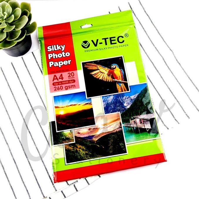 

sale! v-tec silky photo paper kertas foto silky a4 260 gsm rcpp-9114a