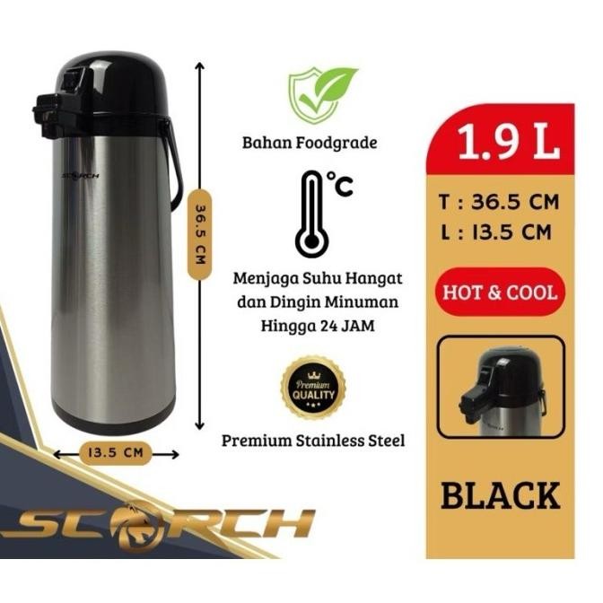 Grosir Termos Air Panas Pencet Scorch 1,9 Liter/Termos Air Panas 1,9 Liter Stainless Steel