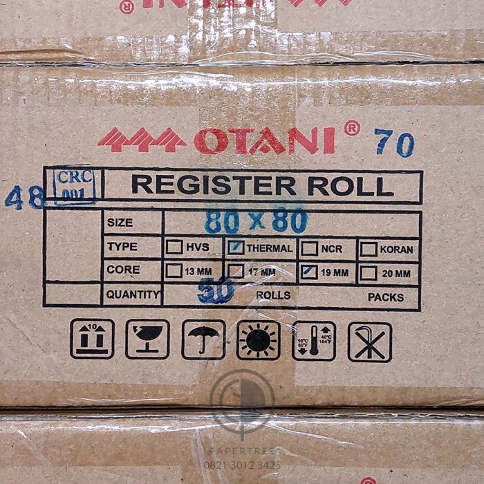 

[DUS/50Rolls] Register Rolls/Kertas Struk Thermal Otani Uk. 80x80 mm