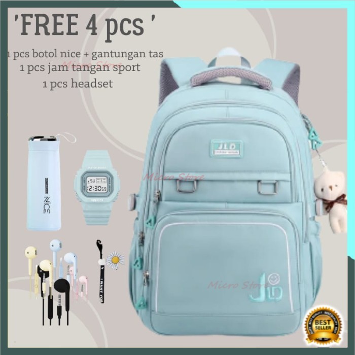 BERGARANSI GTB Tas Ransel Sekolah Wanita Versi Korea Terbaru Tas Sekolah SMP SMA