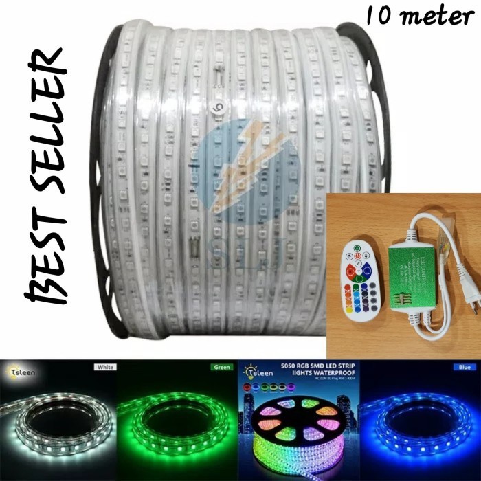 PAKET LAMPU LED STRIP 5050 RGB PLUS REMOTE KONTROL KHUSUS 10 METER