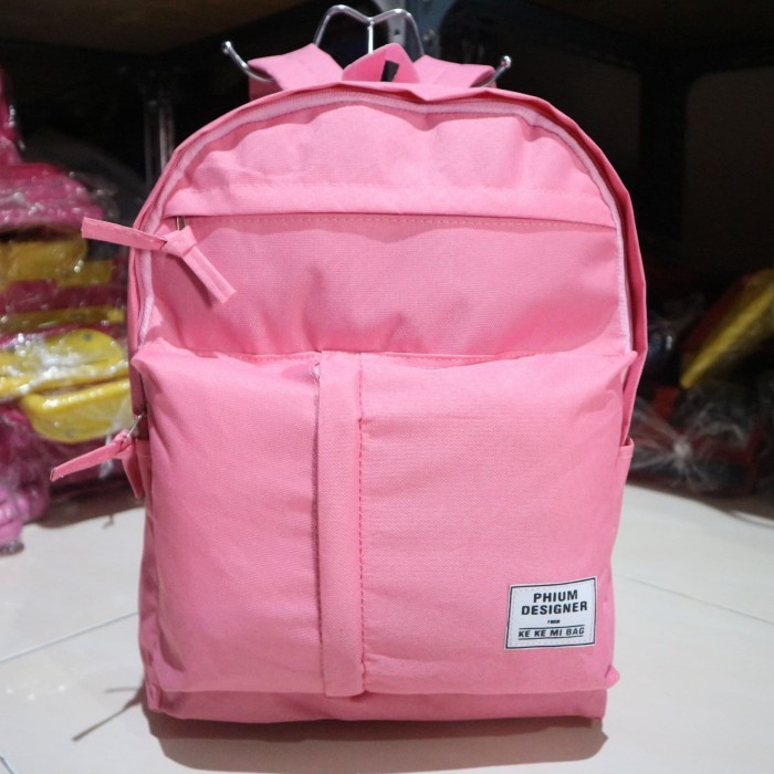 MURAH PHIUM Tas Ransel Perempuan Wanita Sekolah SD SMP SMA Kuliah Warna Pink