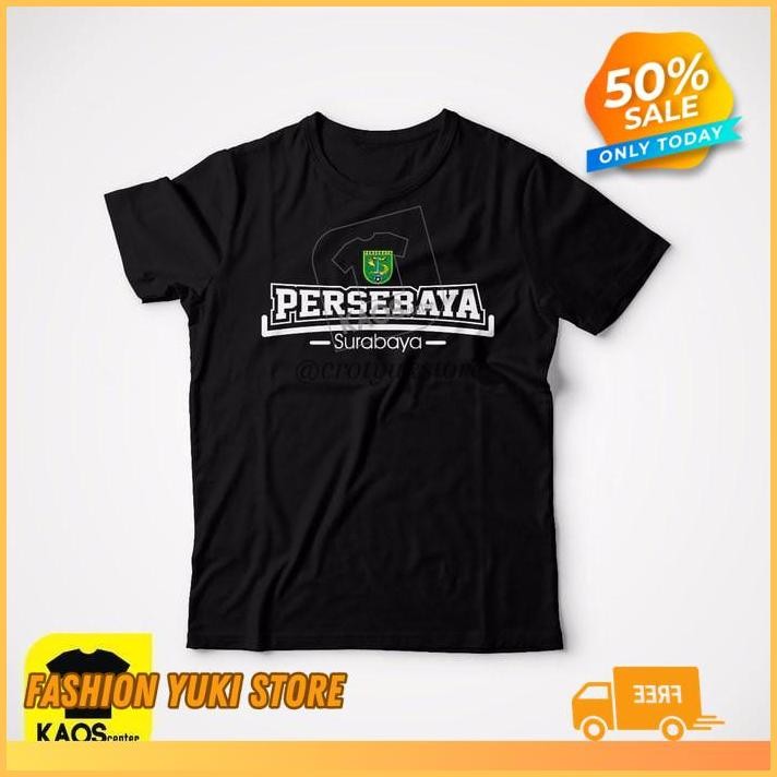 KAOS TSHIRT BAJU COMBED 30 DISTRO PERSEBAYA SURABAYA + LOGO POLOS CUSTOM INDONESIA  BONEK PRIA WANIT