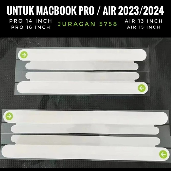 

TERLARIS! 1 set atas bawah segel sticker dus arrow mark for macbook pro air m2 m3 pro max 13 14 15