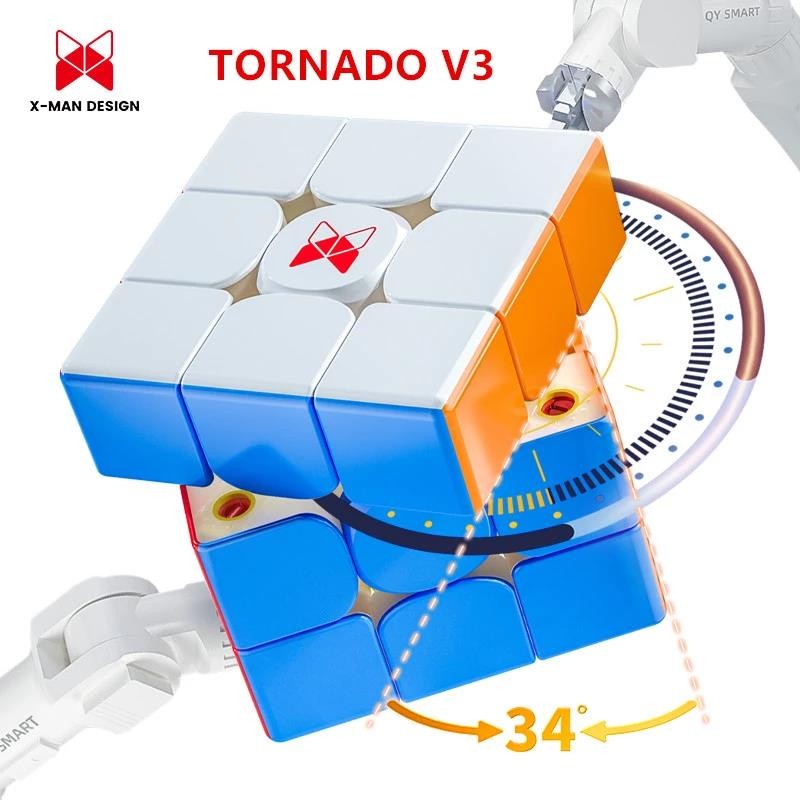QiYi X-Man Tornado V3M 3x3 Kubus Rubik Kecepatan Ajaib Magnetik Qiyi XMD Tornado V3 M Mainan Puzzle 