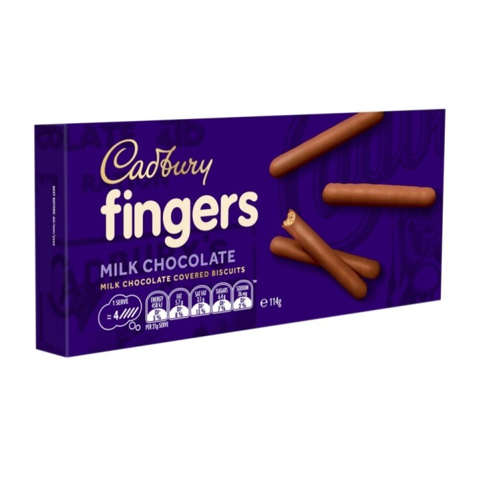 

Cadbury Fingers Milk Chocolate Biscuits 114g Australia