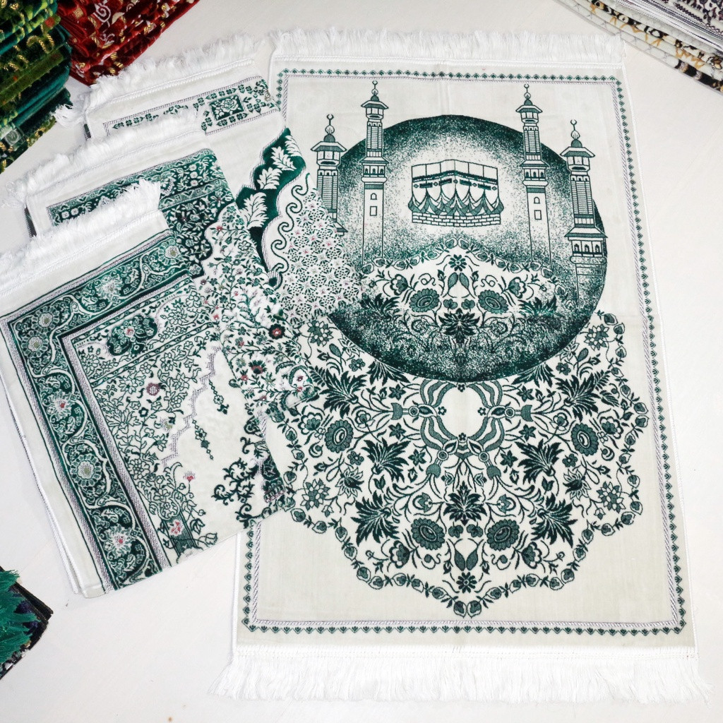 SAJADAH TURKEY PUTIH SEMI KARPET SAJADAH RAUDOH TERBARU SAJADAH SAFATEX UK 70110