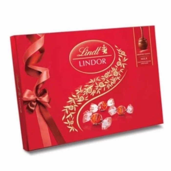 

Cokelat Lindt lindor milk chocolate gift box 168 gr