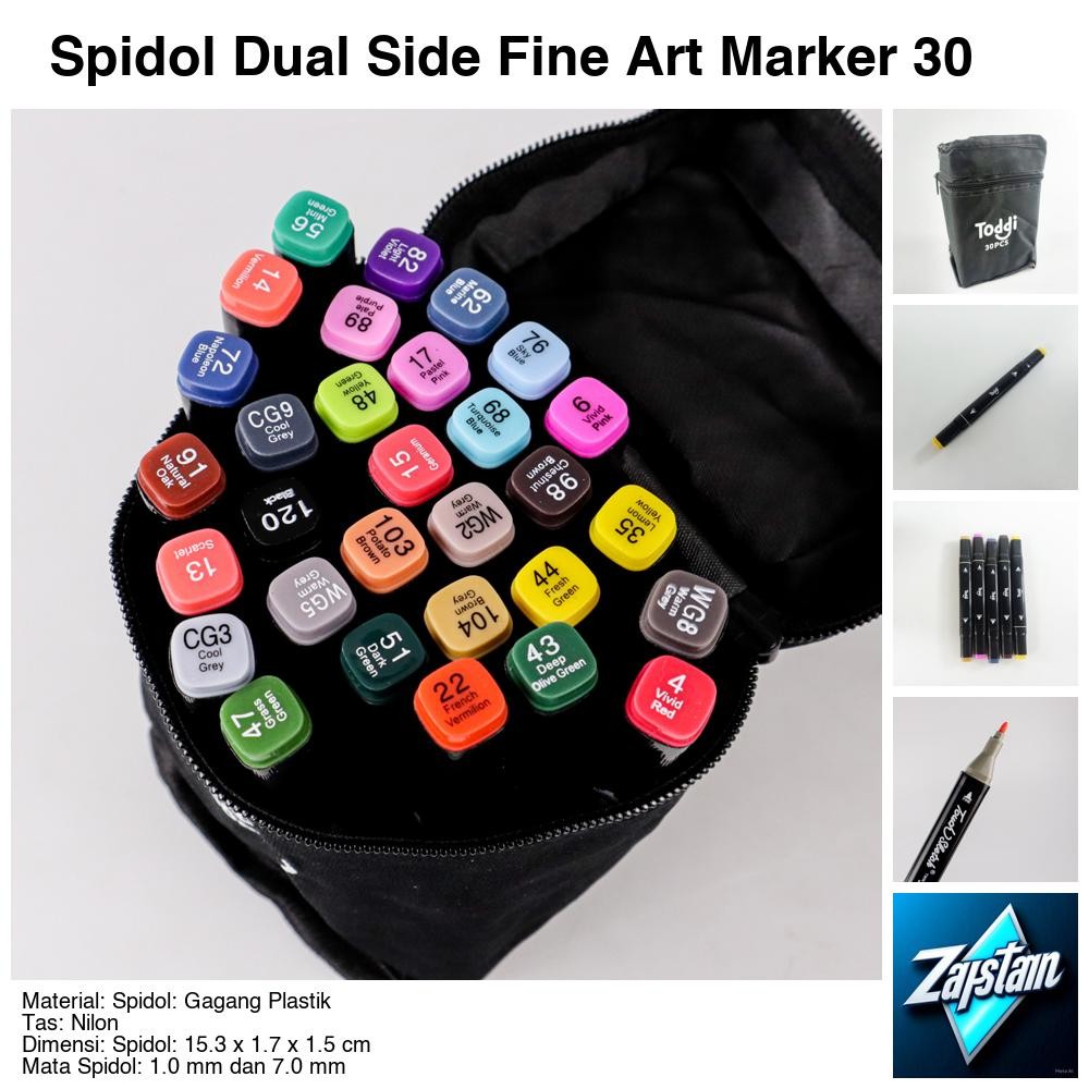 

Spidol Dual Side Fine Art Marker 30 Color - T30