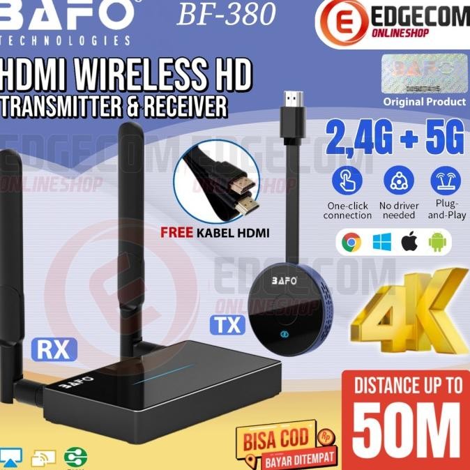 BAFO BF-380 HDMI Wireless Presentation 4K Transmitter Receiver 50meter