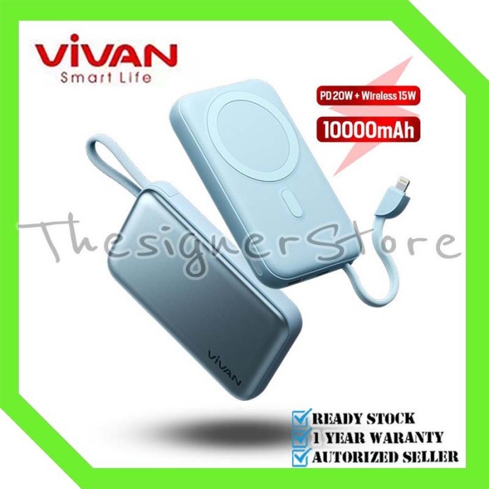 Vivan VPB-W13 Powerbank 10000 mAh Wireless Magnetic Lightning QC