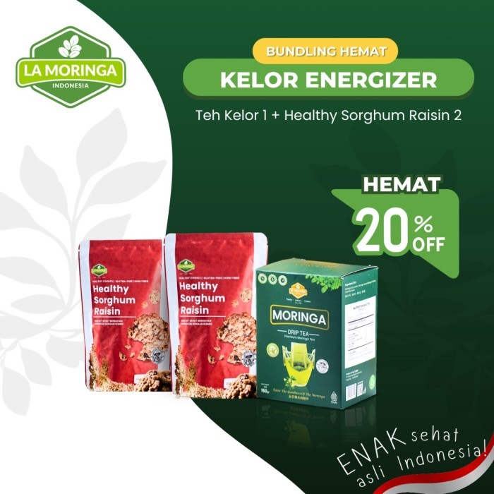 

Paket Bundling: Kelor Energizer Biskuit Sehat (Healthy Sorghum Raisin) + Teh Kelor (Moringa Drip