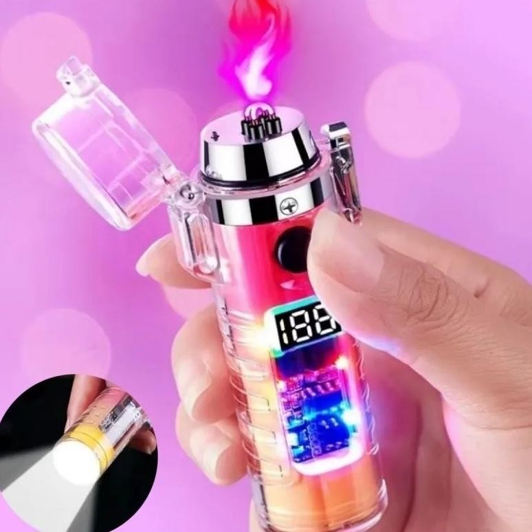 Korek api elektrik usb tahan air dengan senter