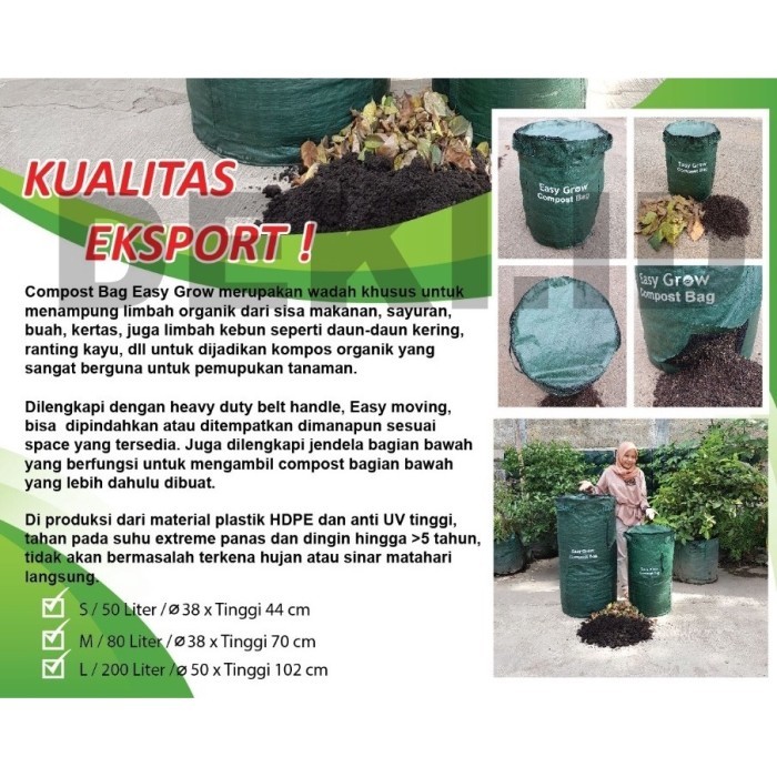 Compost Bag 200 L Tas Kompos Tempat Membuat Komposter Easygrow