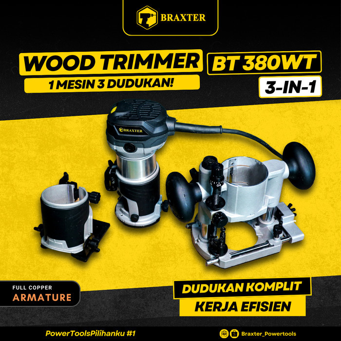 TERMURAH BT 380 WT , WOOD TRIMMER/ ROUTER BISA GANTI DUDUKAN