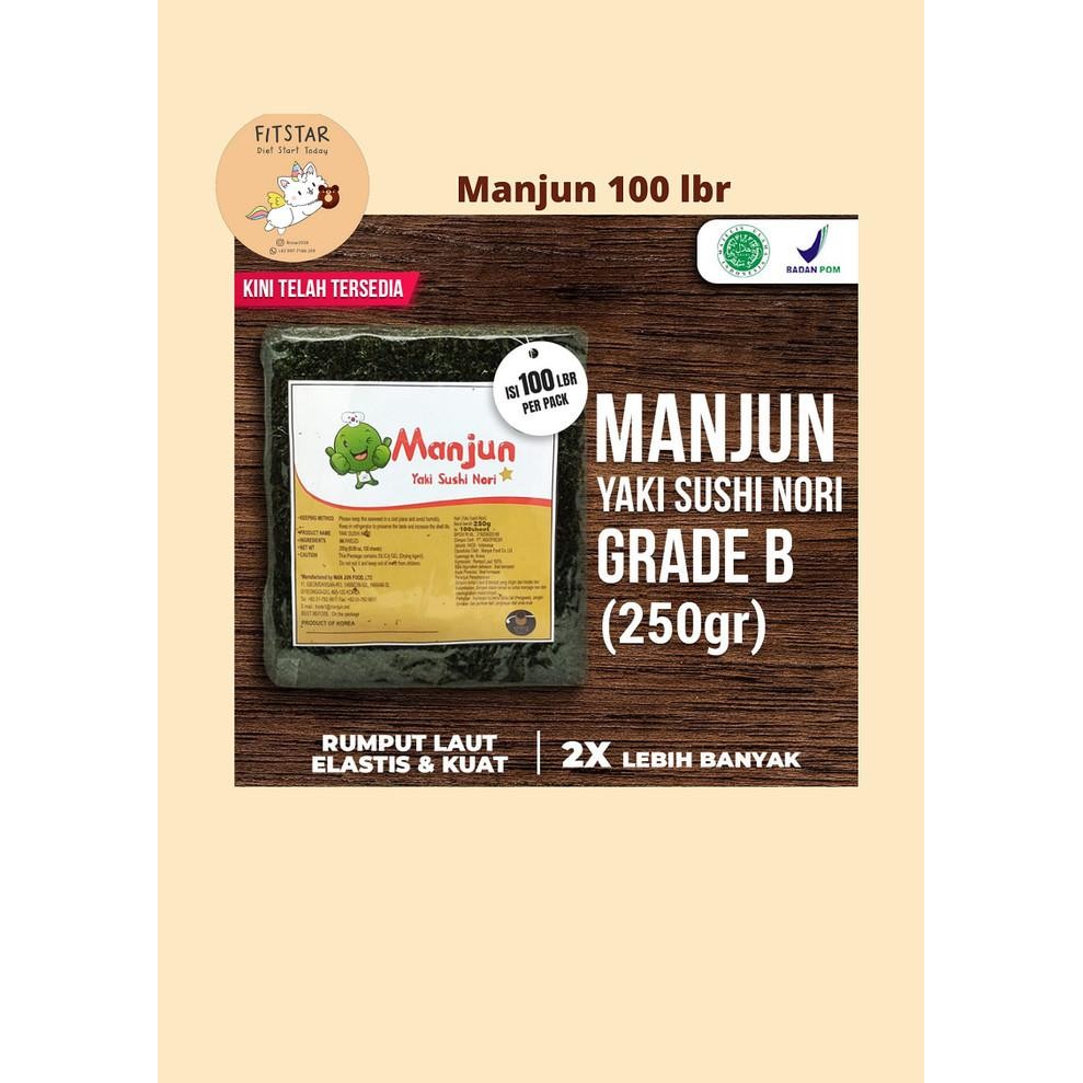 

(New) Manjun Yaki Sushi Nori 100 Sheets (250 Gram) Halal Terbaru 100 % Original