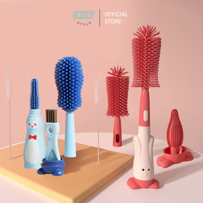 TERBARU sikat botol bayi silikon 3 in 1 sikat botol sikat pembersih botol