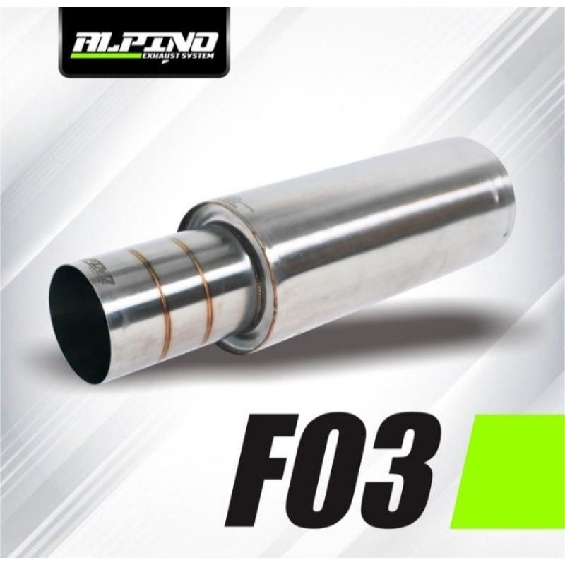 Knalpot Alpino Exhaust  F03 Polos Besar  Untuk Semua Mobil Jazz,Brio,Mobilio,Vios,Yaris,Avanza,Xania