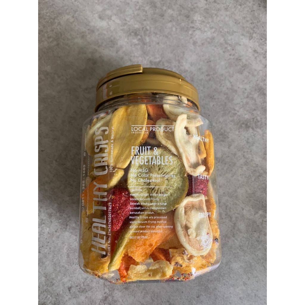 

HEALTHY CRISPS - TOPLES BESAR - 1000ml (200-330gr) - KERIPIK BUAH