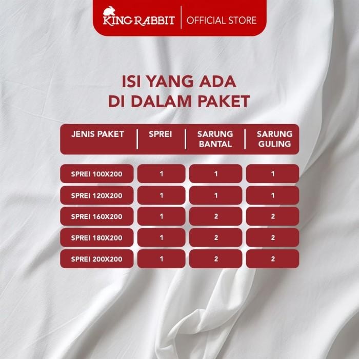 King Rabbit Organic Bamboo Collagen Set Sprei  Sarung Bantal Guling Motif Heeton Toska New 100 % Ori