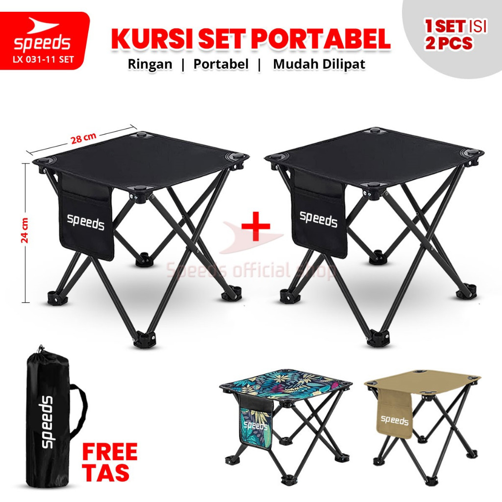 SPEEDS Meja Kursi Lipat Portable Kursi Camping Kursi Gunung Kursi Sauna Bangku Dengan Klip Pengait 0