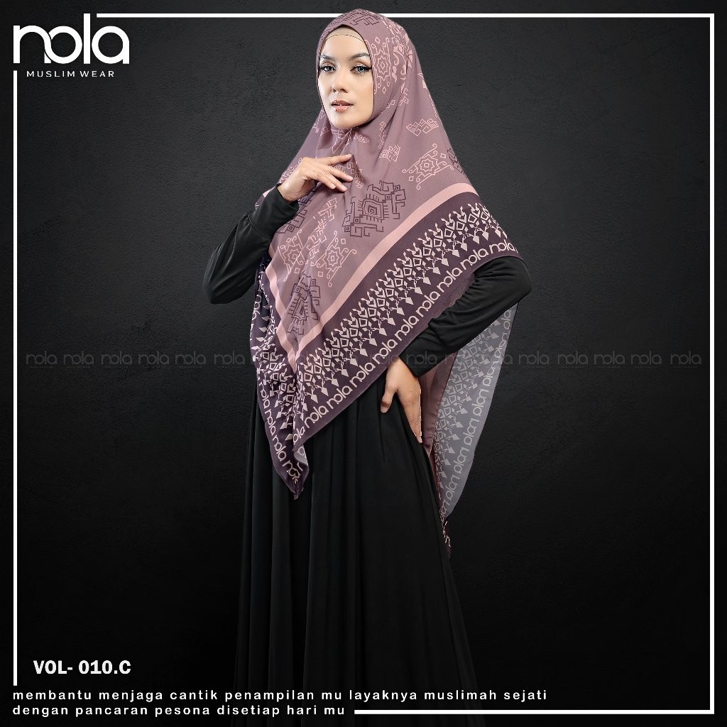 Khimar Printing Motif Batik Bahan Ceruty Babydoll / Jilbab Syari VOL 10 NOLA