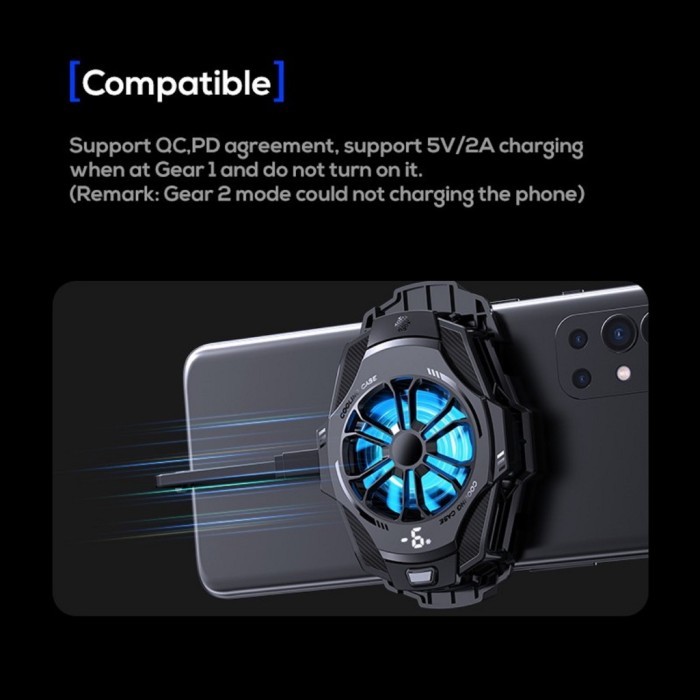 C10 funcooler fan cooling pendingin hp radiator+charger iphone TYPE C