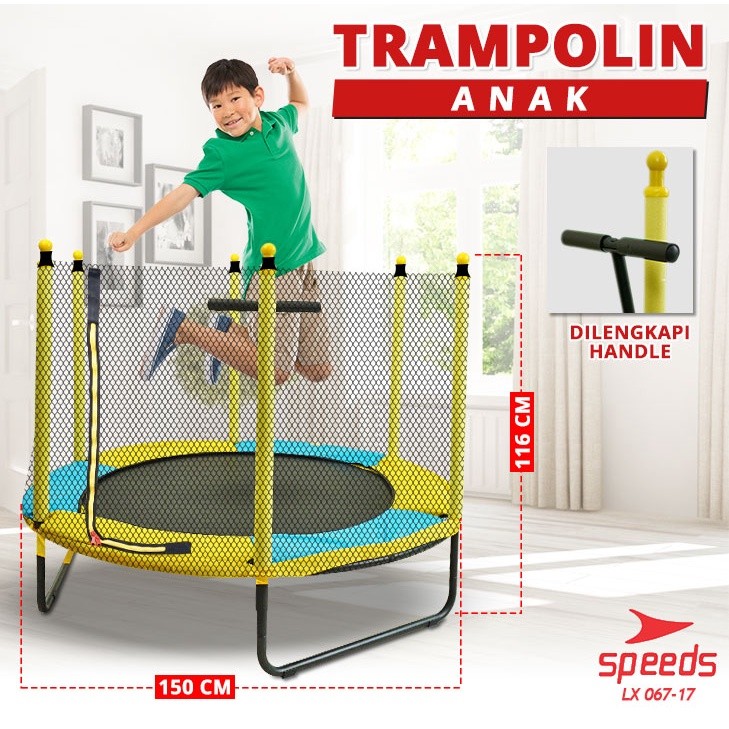 SPEEDS Trampolin Anak 60inch Mainan Lompat Trampoline Jump Bermain Lompat Outdoor Anak 067-17
