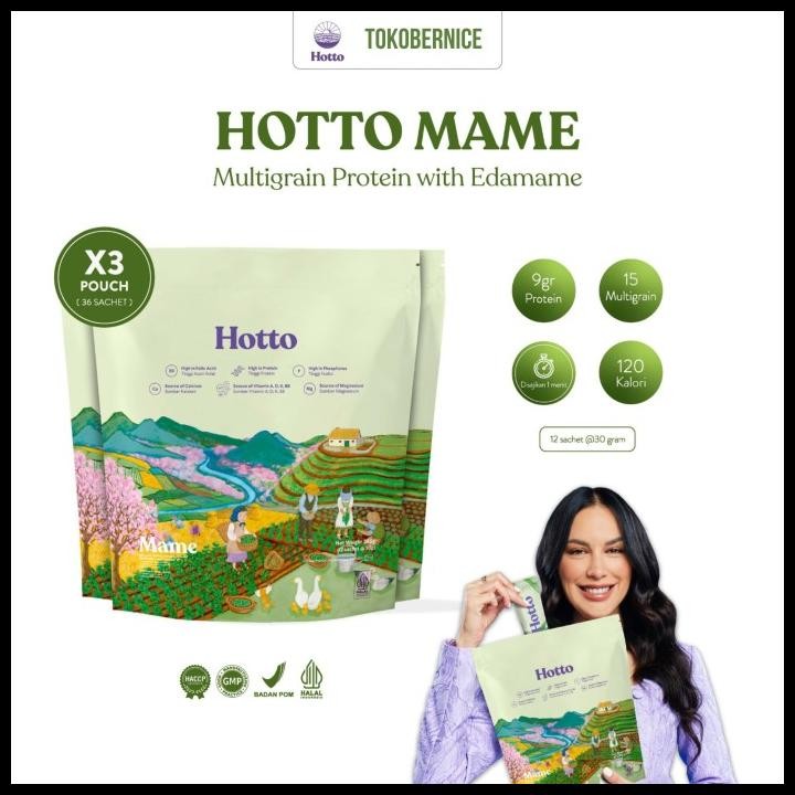 

(3 Pouch) Hotto Mame Multigrain Protein Whey Edamame Original Best Quality