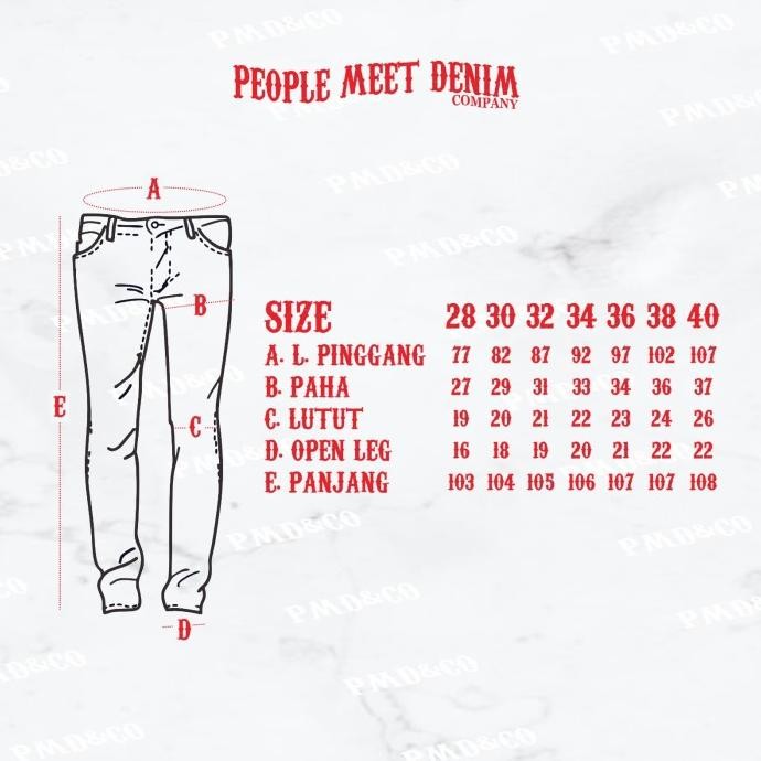 Murah Pmd & Co - Reject Sale - Celana Jeans Pria - Raw Denim Selvedge Accent