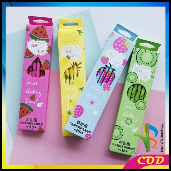 

RB-A49 Pensil Kayu Set 12IN1 Motif Buah Dengan Penghapus Praktis