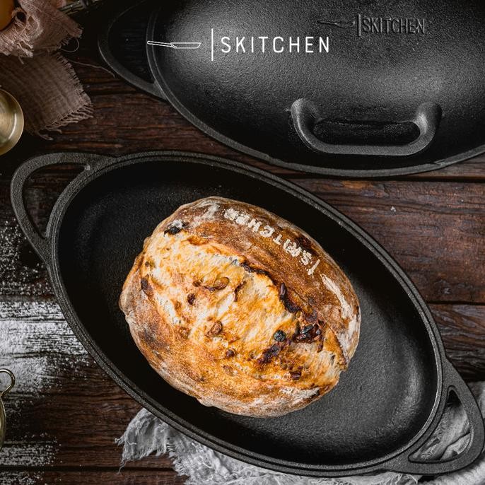Promo Skitchen Cast Iron Brisbane Bread Pan Alat Panggangan, Loyang Roti Sourdough, Premium, Tahan P