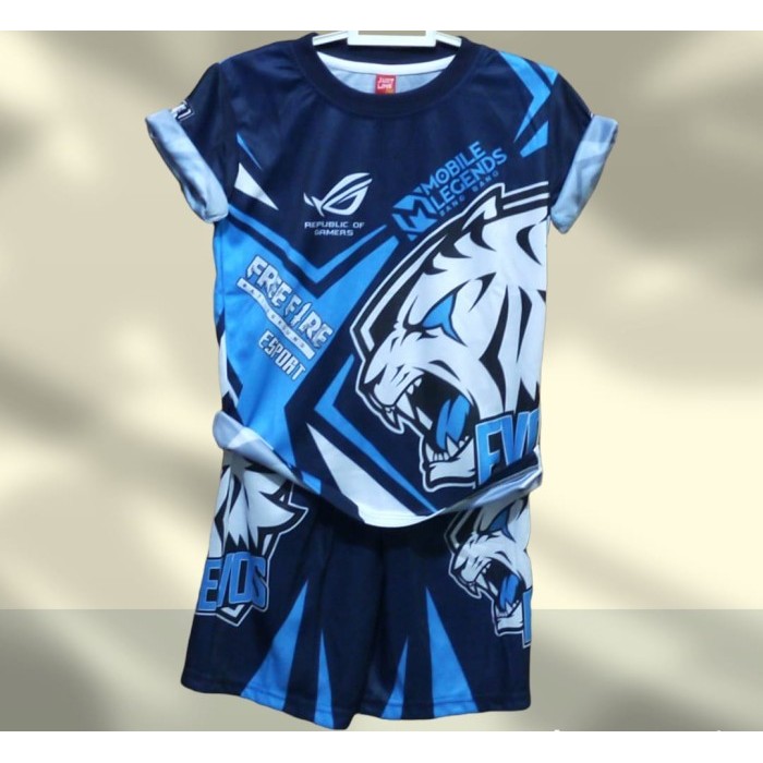 TERLENGKAP Setelan Anak Laki-Laki Free Fire / Baju Gaming Evos Full Printing