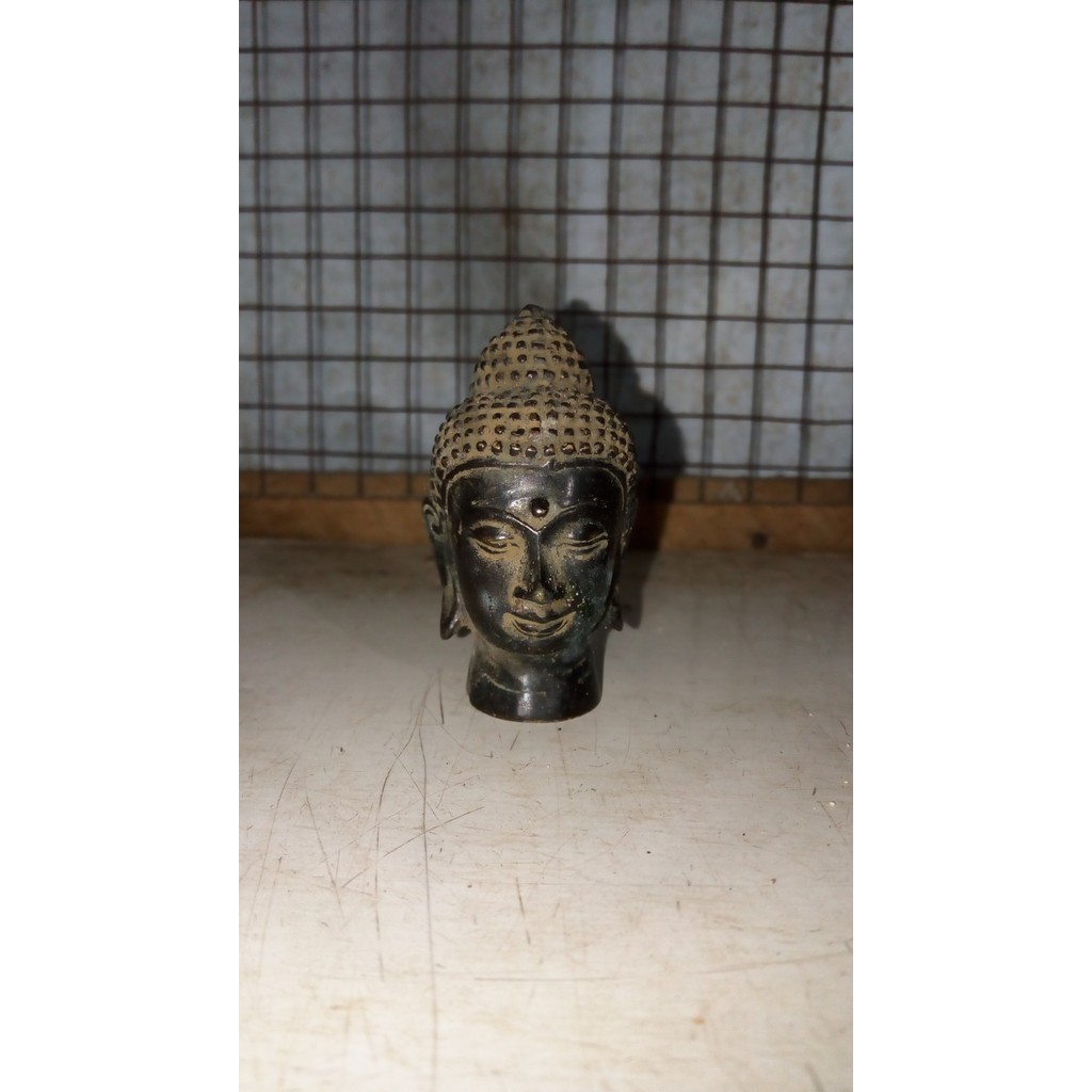patung perunggu kepala budha (6 cm)