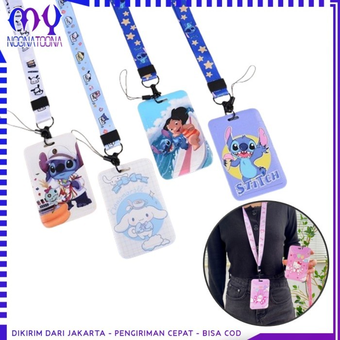 

Name Tag Holder Gantungan Kartu Id Card Lanyard Karakter Kartun