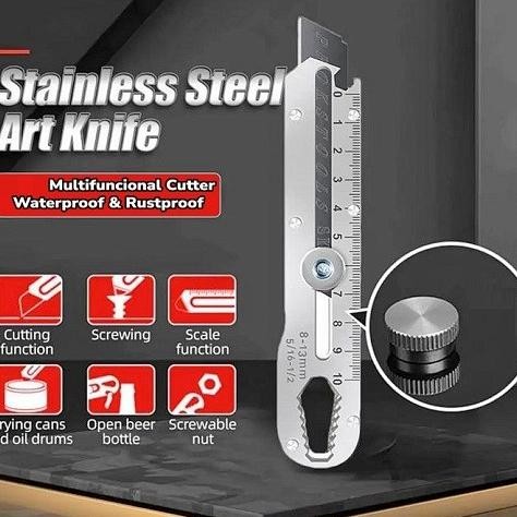 

*****] Pisau Cutter Tajam Stainless Baja Multifungsi Kunci Pas Pemotong Serba Guna Anti karat