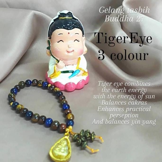 Gelang tasbih Buddha 27 Tiger eye 3 Colour Kwan im TERLARIS