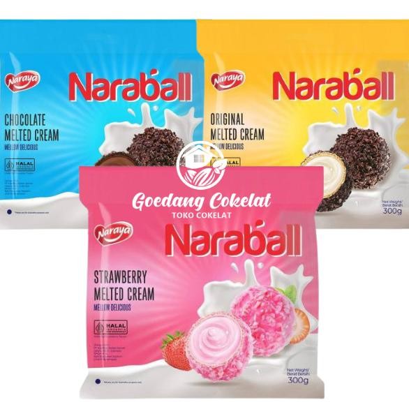 

Naraya NARABALL Wafer Ball Original Chocolate Strawberry Pandan Melted Cream 300g
