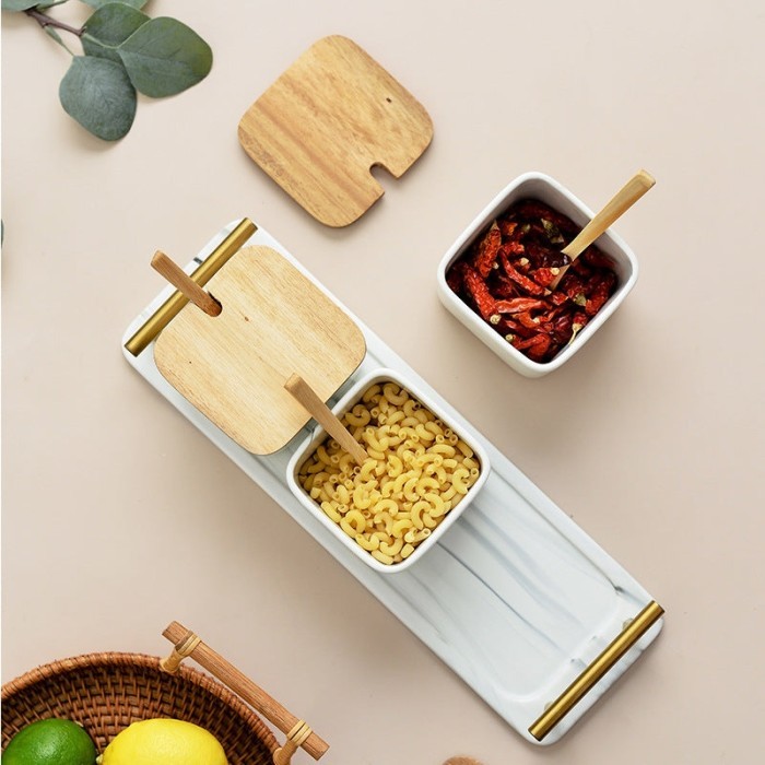 Marble Seasoning Jar Set