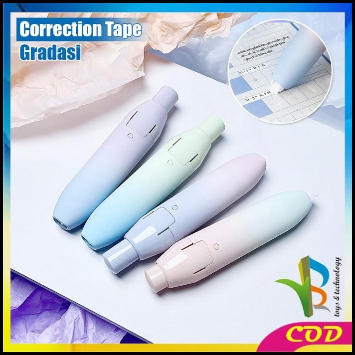 

RB-A97 Correction Tape Gradasi Warna Pastel Perlengkapan Sekolah Tip X Kertas Aesthetic / Tip Ex Roll Two Tone Model Cetek Pita Koreksi Multifungsi