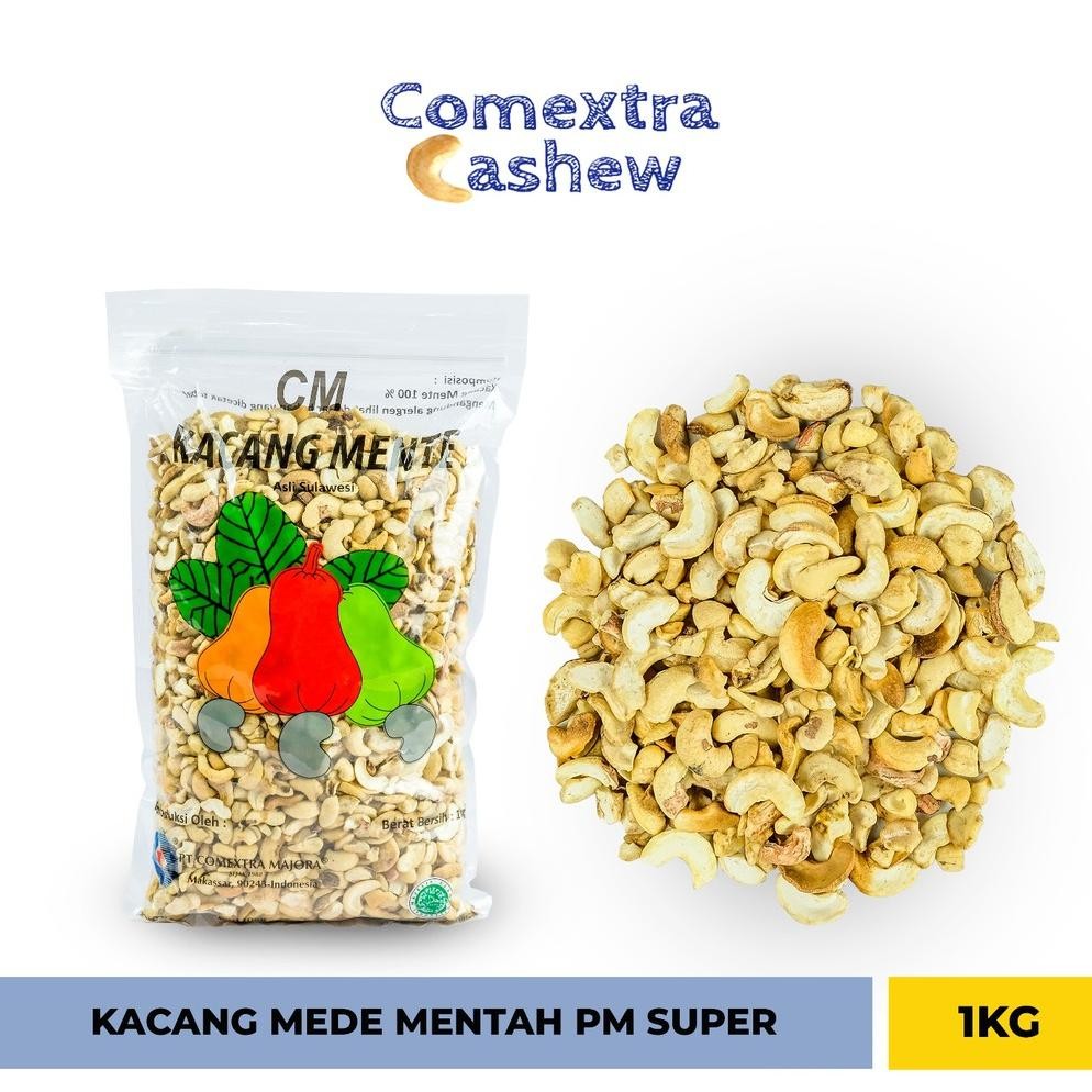 

Kacang Mede Comextra Mentah Belah PM Super 1 Kg - Cashew Kacang Mente / Mete Comextra Majora