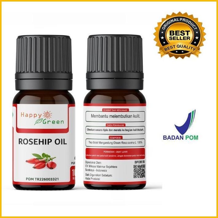 Happy Green Rosehip Seed Oil (10 Ml) - Minyak Biji Rosehip New 100 % Original