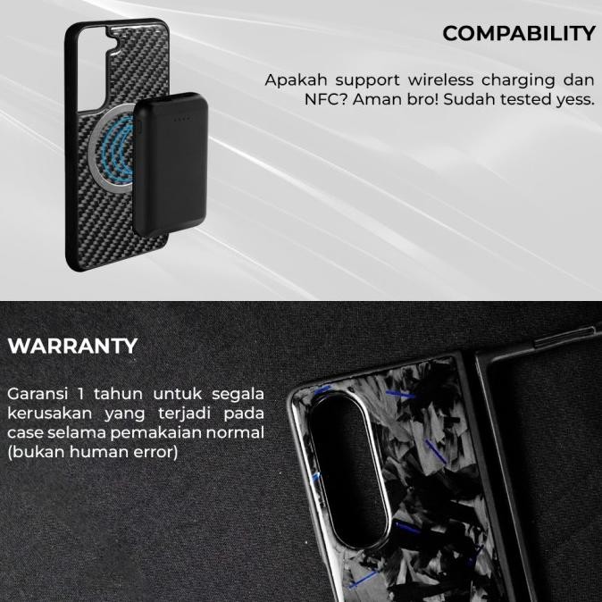 Carbon Fiber Phone Case - Forged Carbon Blue (Hybrid Carbon)