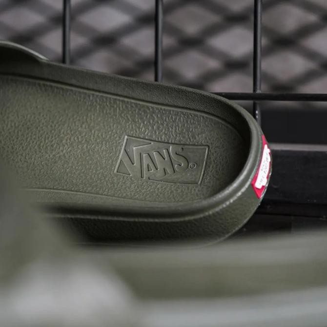 Sandal Vans Slide Slipper Checkerboard Olive Green BNIB ORIGINAL MURAH terlaris